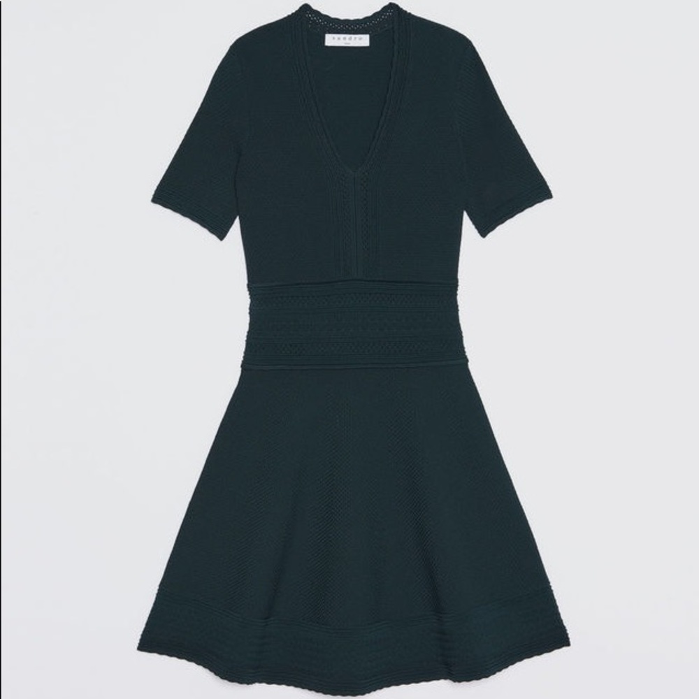 Sandro Forest Green Knit Dress